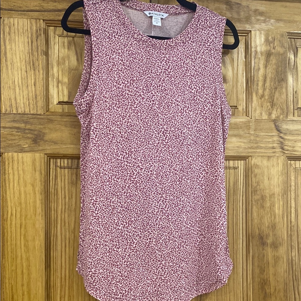 ⚡️3 for $15⚡️Athleta Pink leopard print  Sleeveless Tank Top-size medium